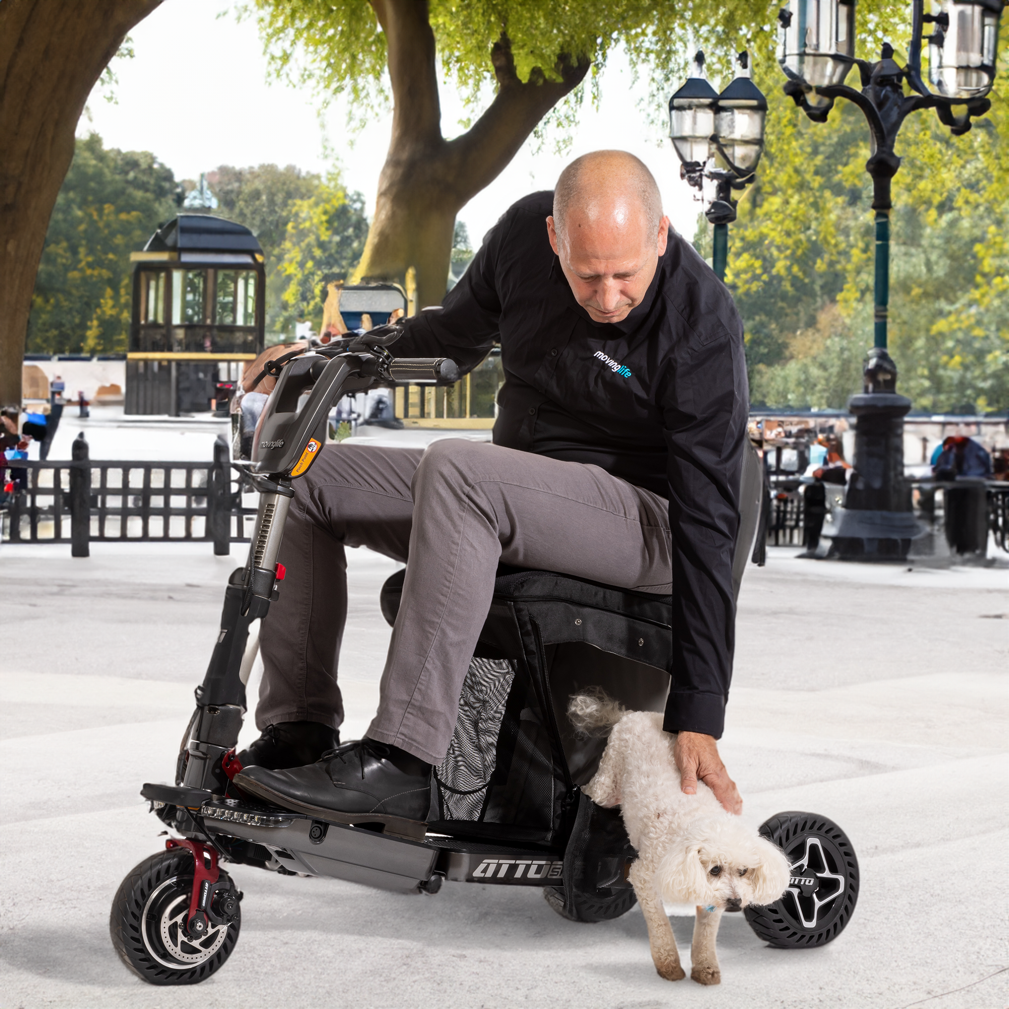 ATTO Folding Mobility Scooter by Movinglife: The Perfect Companion for Dog Walking