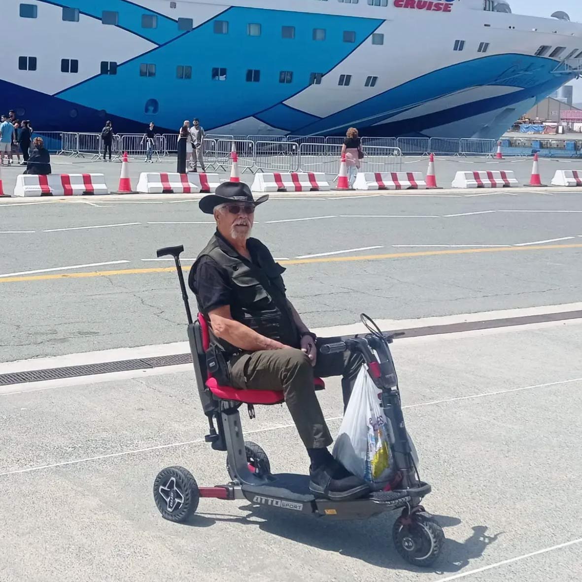 Cruising with a mobility scooter