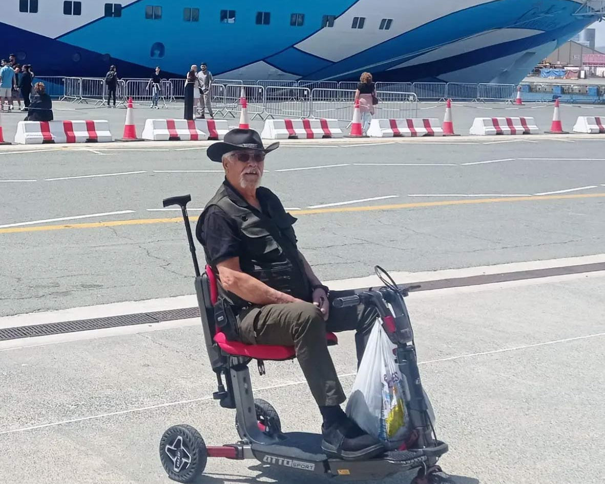 Cruising with a mobility scooter