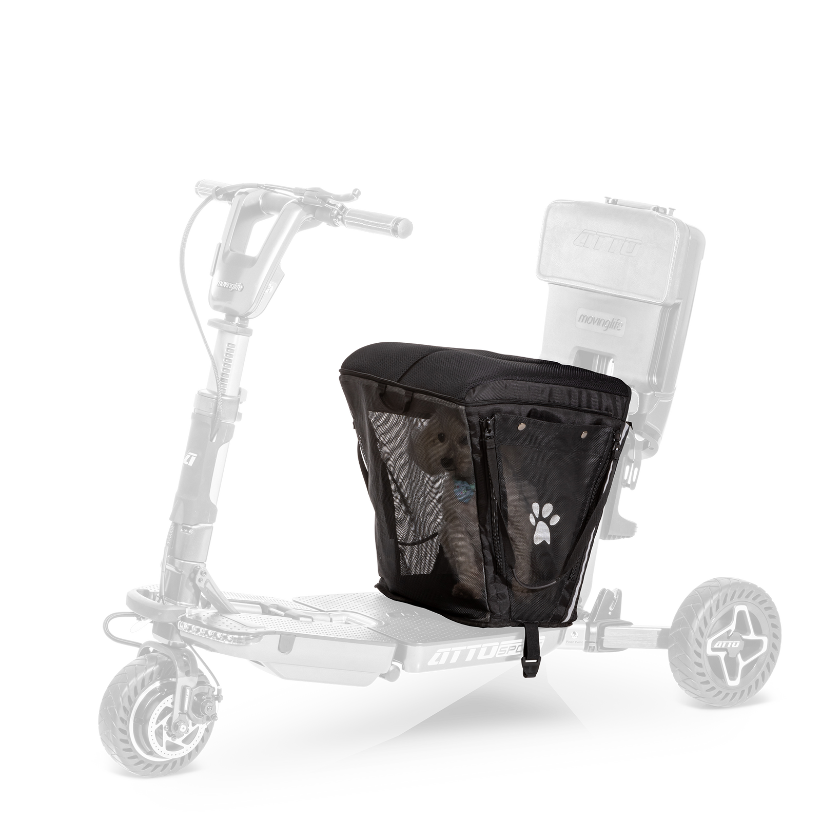 ATTO MOBILITY SCOOTER PET CARRIER & CUSHION BLACK MOVINGLIFE UK
