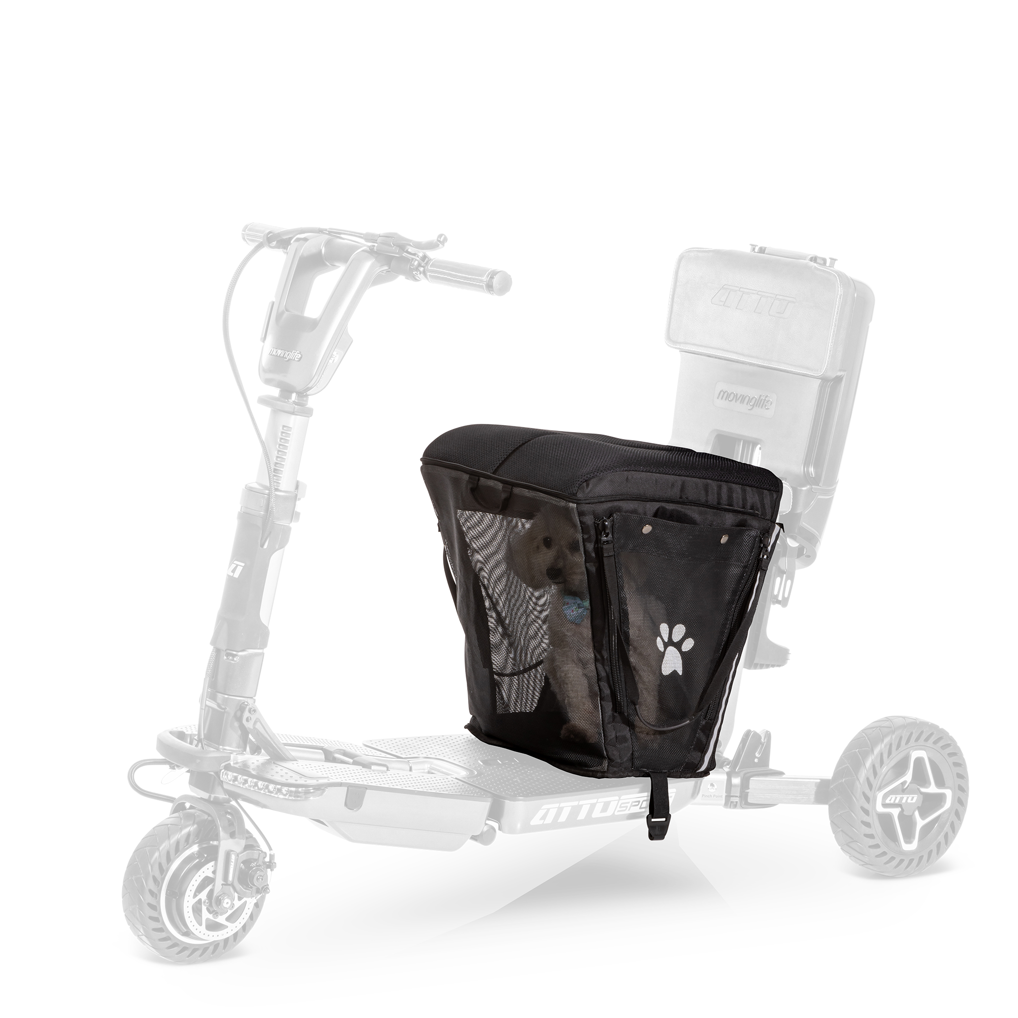 ATTO MOBILITY SCOOTER PET CARRIER & CUSHION BLACK MOVINGLIFE UK